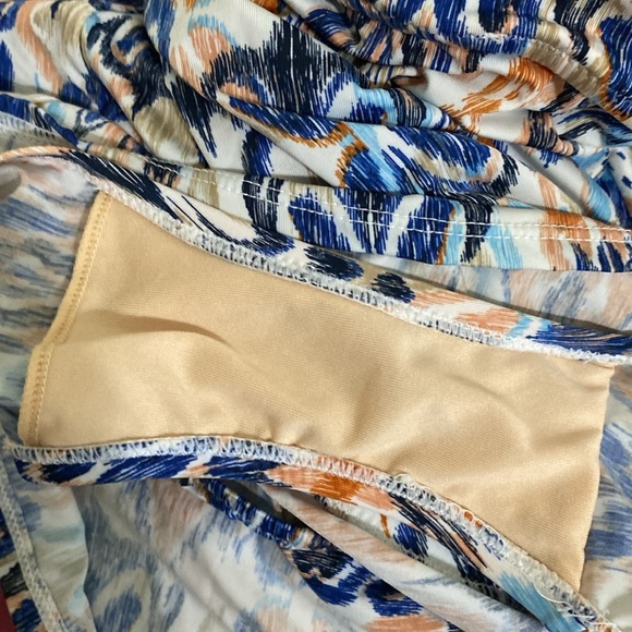 Garnet Hill Muilticolor Ikat Print Swim Dress 6 Overlay Bathing Suit - Picture 9 of 10